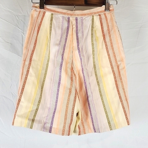 Vintage 70s Rainbow Striped Cottagecore Shorts - Picture 5 of 10